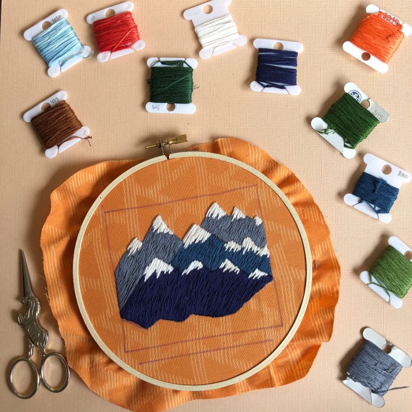 PNW Spring Inspires Mountainscape Embroidery 4