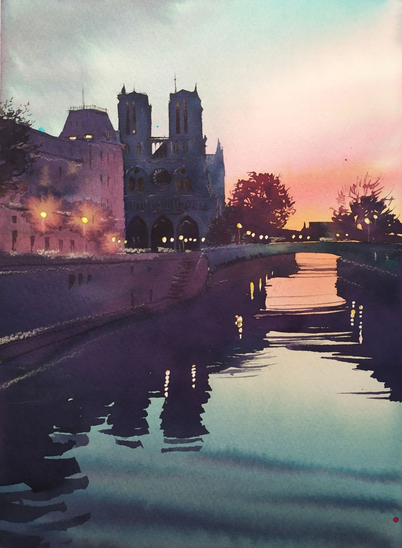 Paris, Original Watercolor Painting 1