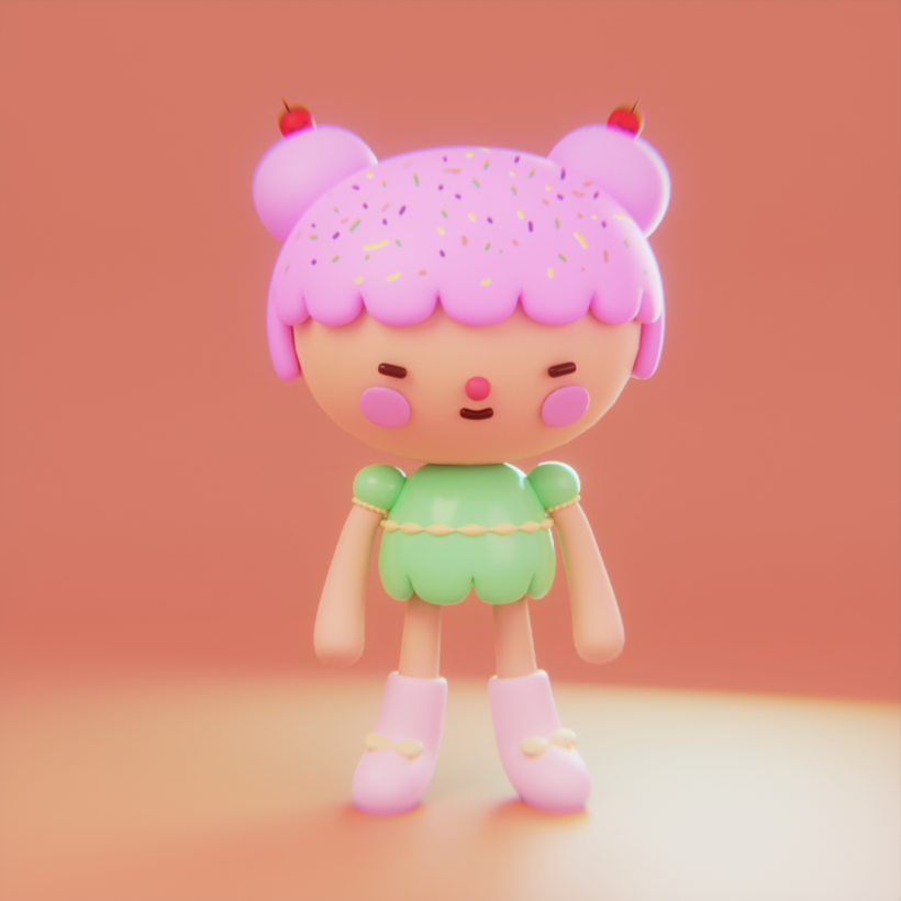 Mi Proyecto del curso: Creación de personajes kawaii en 3D con Blender  3