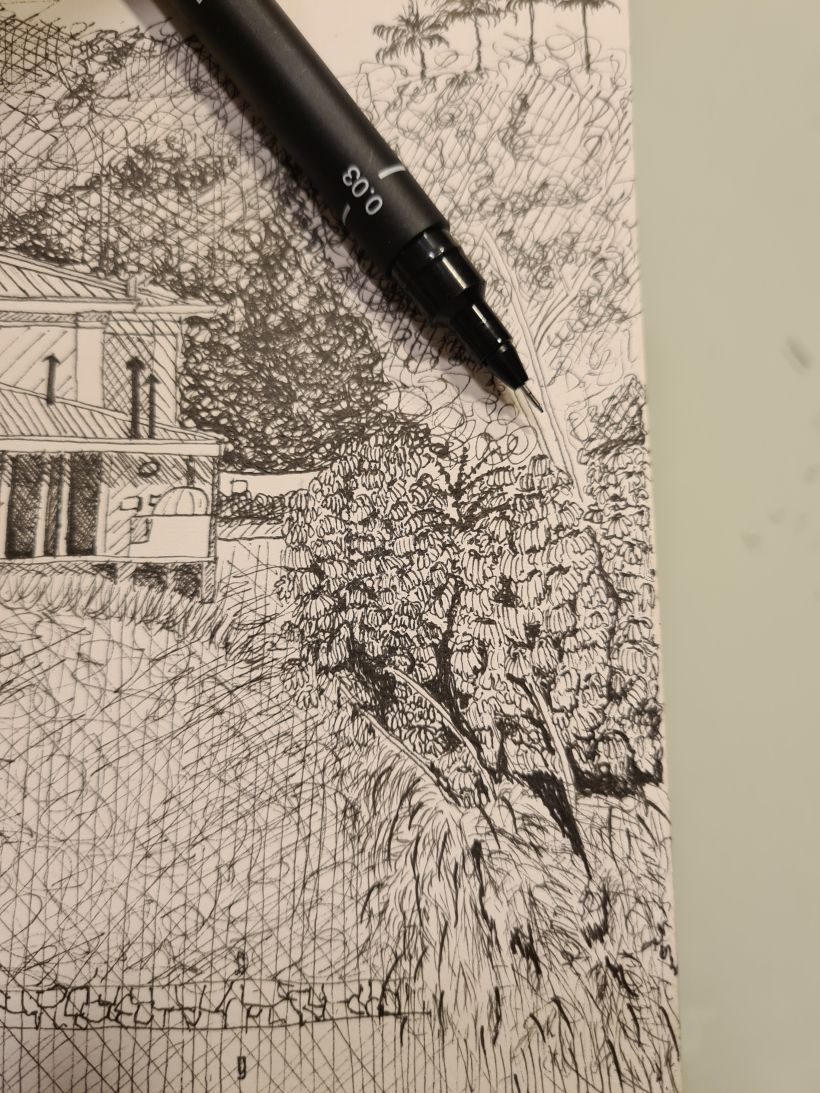 Detalhes do desenho da casa do lago