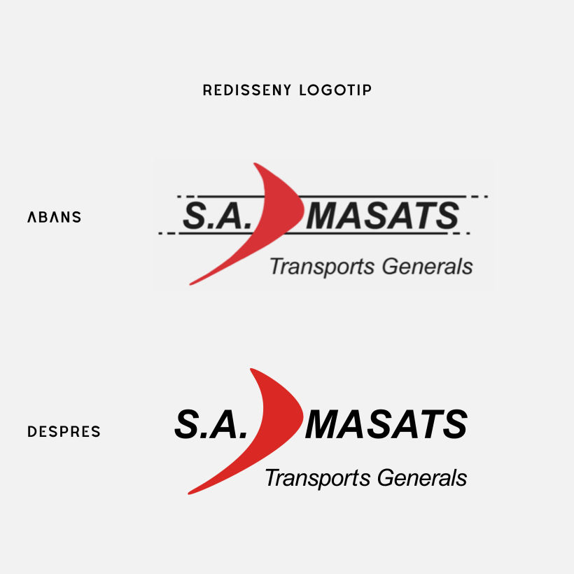 S.A. Masats Transports Generals. Projecte: Actualització Imatge Corporativa 2