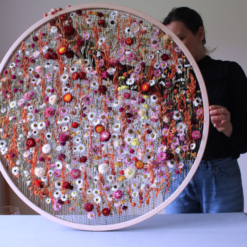 Large scale floral tapestry private commission  5