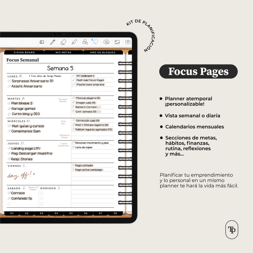 Planner Digital: Focus Pages 3