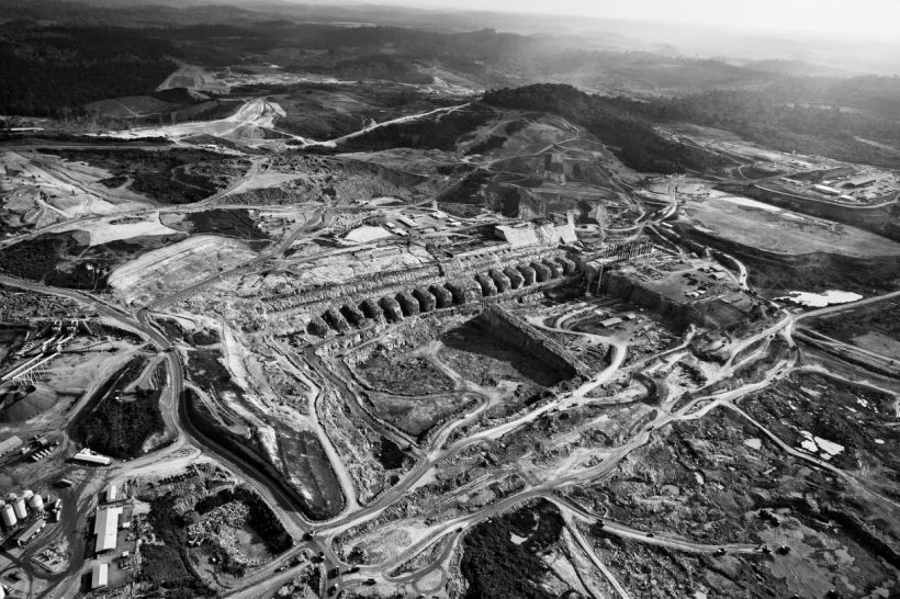 Luftaufnahme vom Bau des Belo Monte-Damms am Xingu-Fluss, Altamira, Pará, Brasilien. Lalo de Almeida.