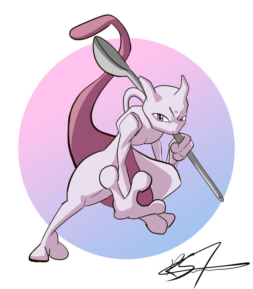 COMO DESENHAR O MEWTWO