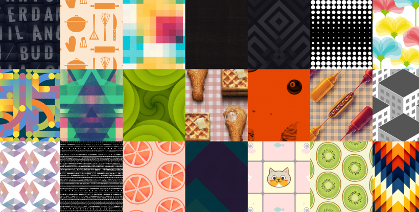 Collage di pattern disponibili su The Pattern Library.