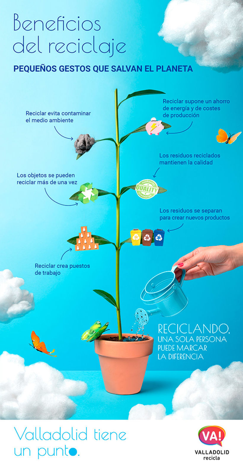 Diseño de infografías fotográficas para la campaña de concienciación ciudadana de Valladolid Recicla 20
