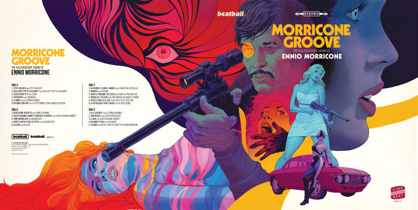 Cover Art & Design to a 2LP for Ennio Morricone | Traditional Ink with Digital Colours