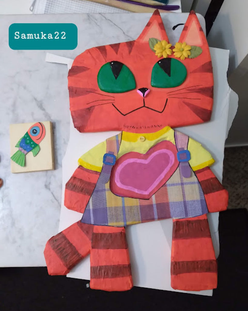 Mi proyecto del curso: Misu, a short way to call cats in Venezuela/Papel maché para principiantes: esculpe un personaje colorido 10