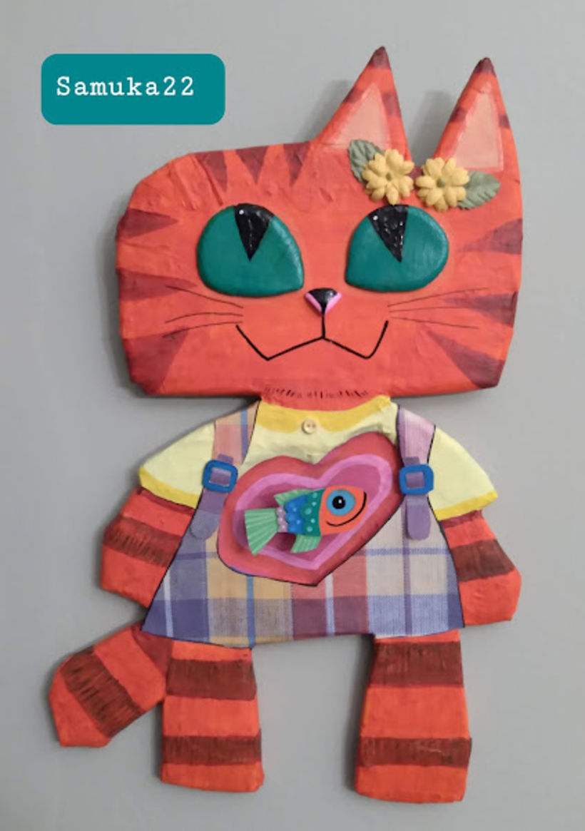 Mi proyecto del curso: Misu, a short way to call cats in Venezuela/Papel maché para principiantes: esculpe un personaje colorido 11