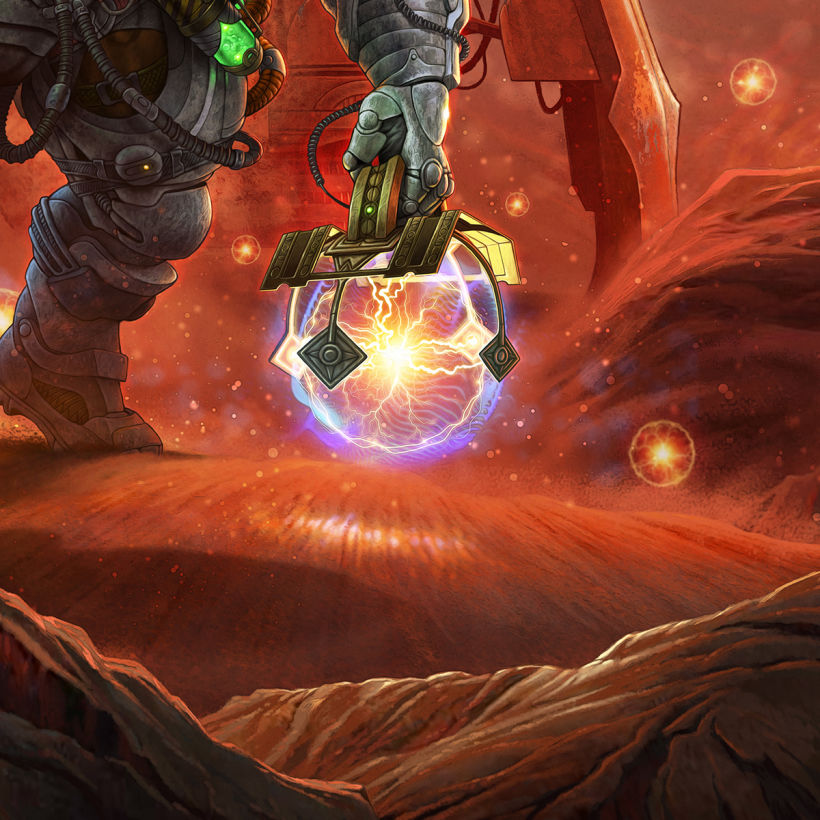 Durante el juego recoge esferas de energía que le sirven como combustible para sus reactores, armas y el cohete.