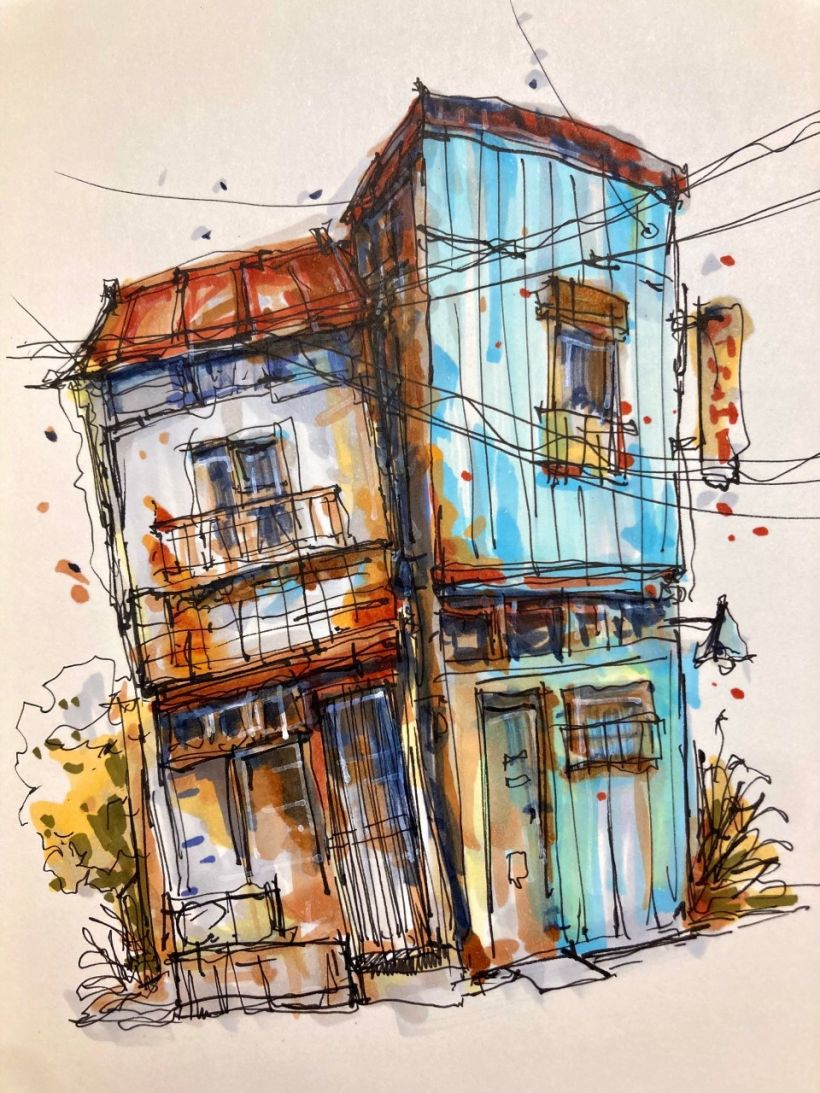 My project for course: Expressive Architectural Sketching with Colored  Markers