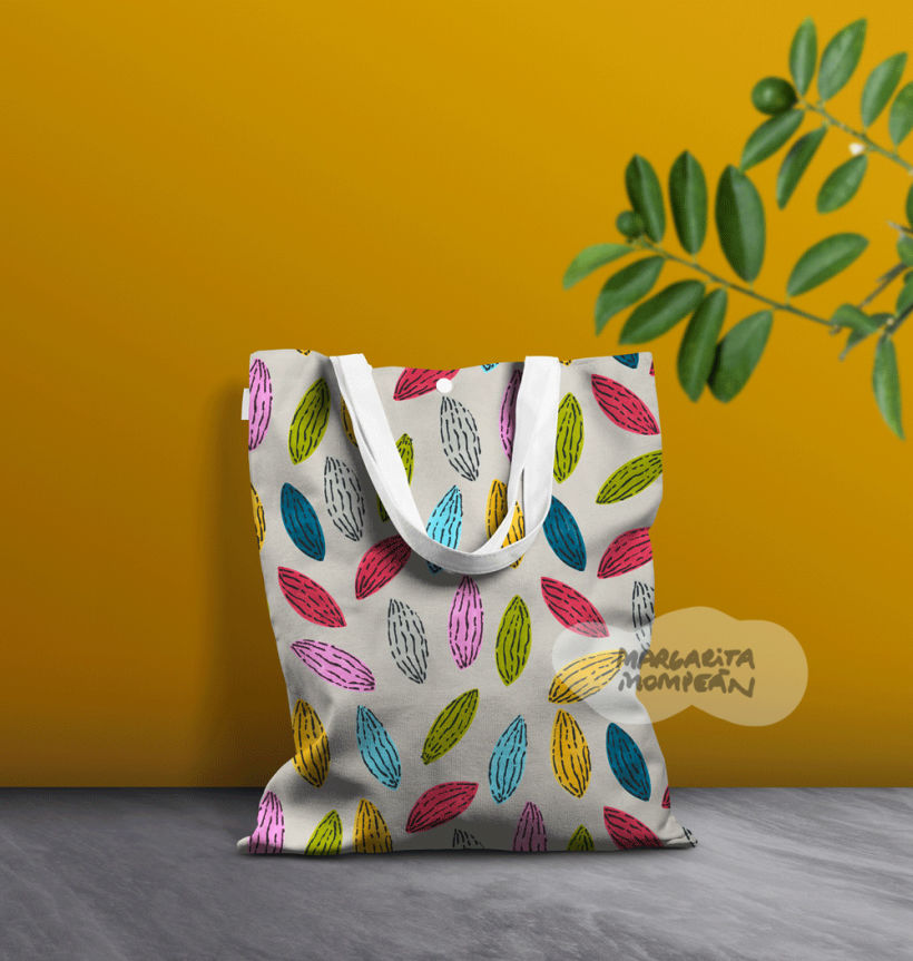 Mockup shopping bag con pattern aplicado