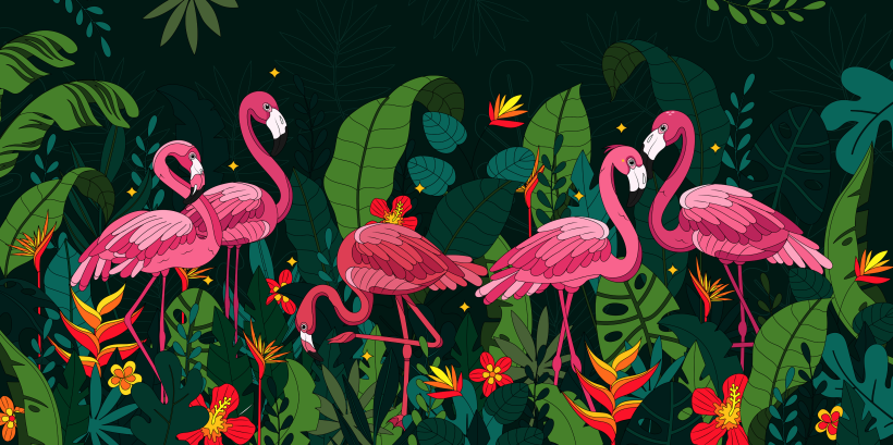 Tropical Flamingos 1