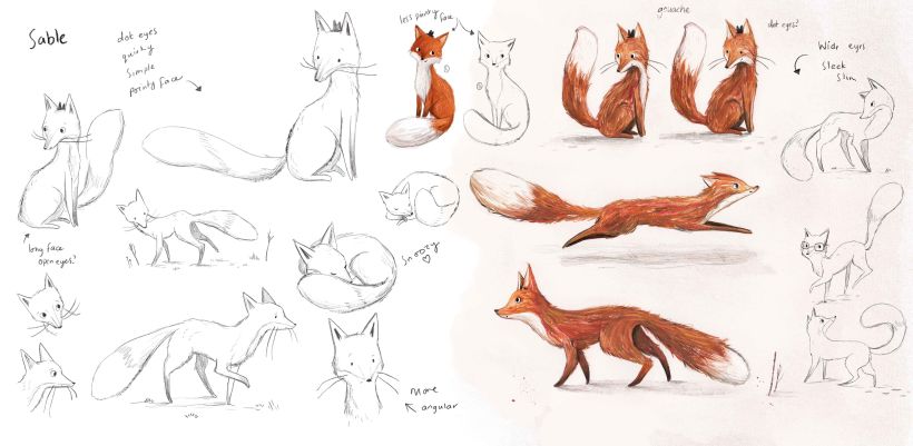 Designing Animals - Fox Sketch Sheet 1