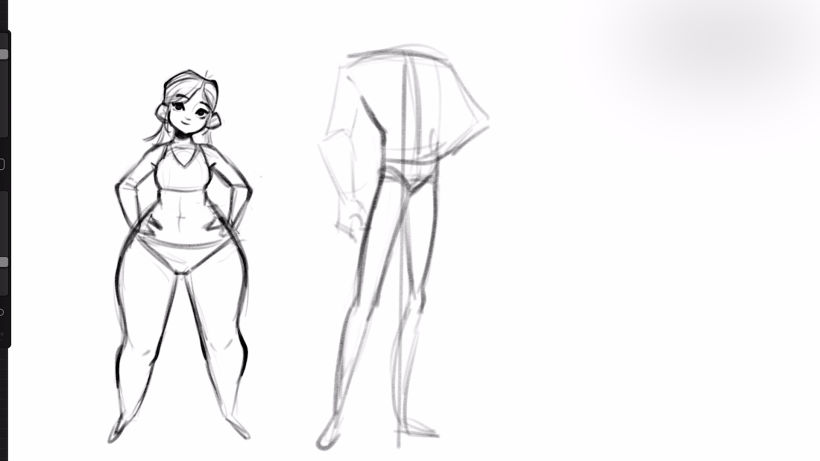Tutorial of drawing female body. drawing the human body, step posters for  the wall • posters page, swimwear, young | myloview.com
