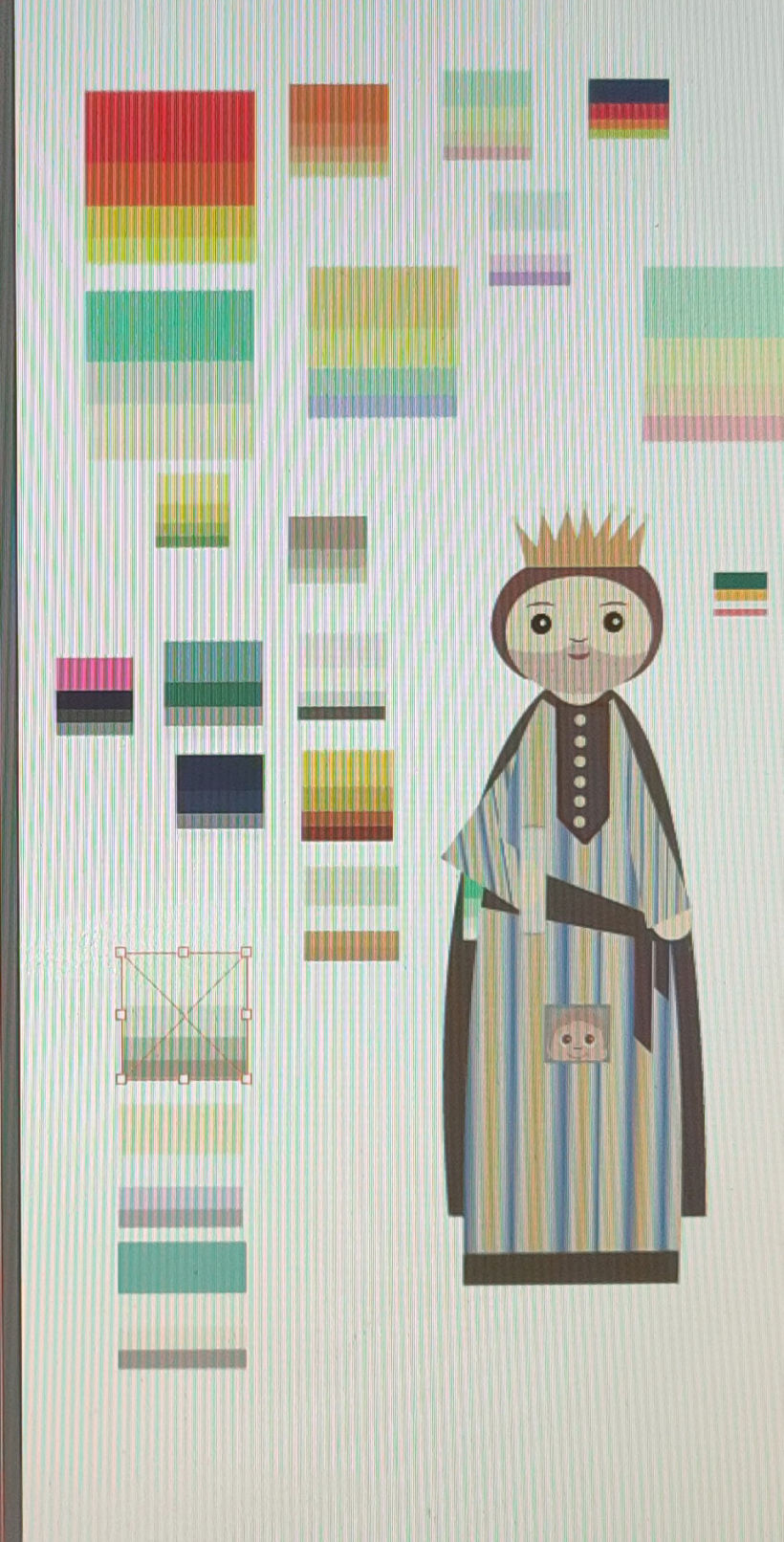 Diseño de personaje, elección de paleta de colores.