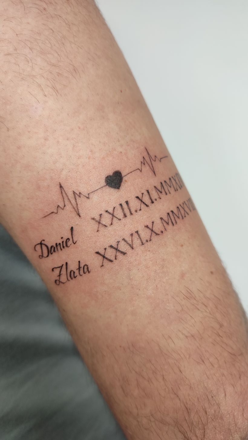 VK with heartbeat Tattoo | Heart tattoos with names, Name tattoo, Hand  tattoos for girls