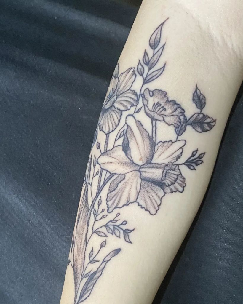 Narcissus Flowers Tattoo 2