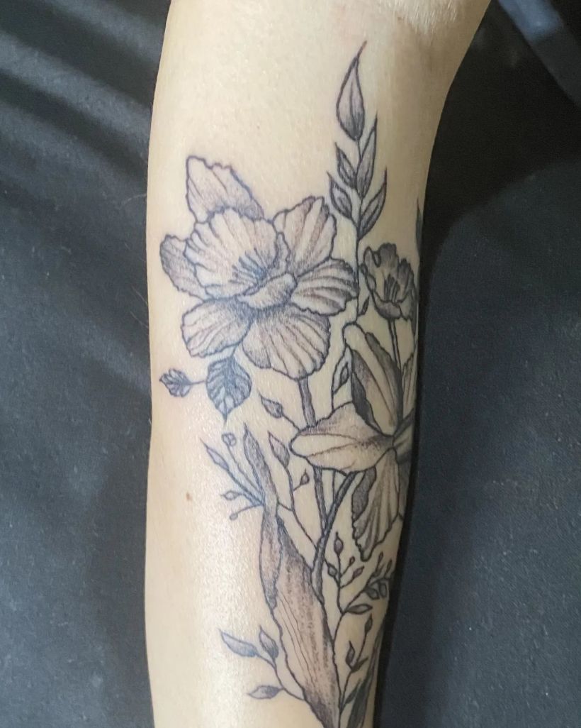 Narcissus Flowers Tattoo 3