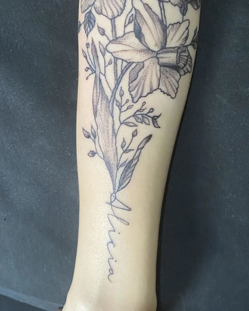 Narcissus Flowers Tattoo 4