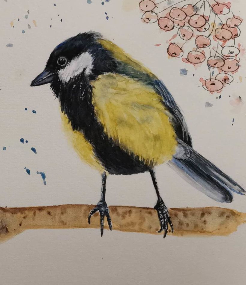 Mi proyecto del curso: Acuarela artística para ilustración de aves 5