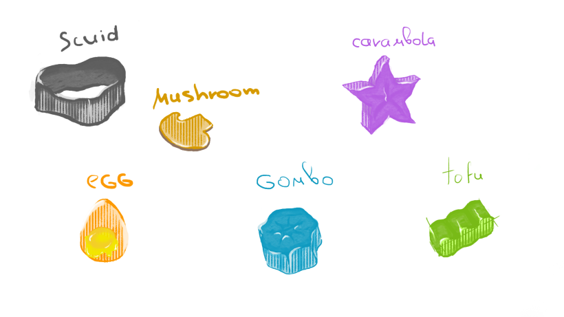 ideas for some abstract ramen noodle shapes