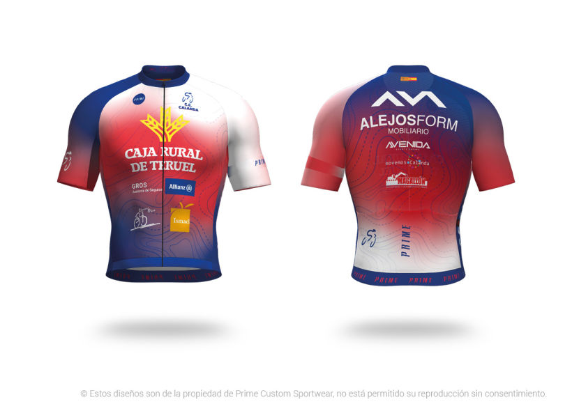 CLUB CICLISTA CALANDA. Diseño equipación de ciclismo verano.