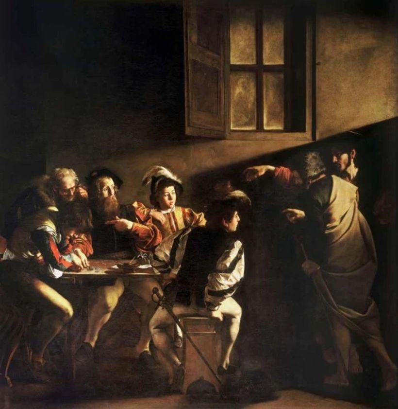 L'Appel de saint Matthieu " de Caravaggio. 
