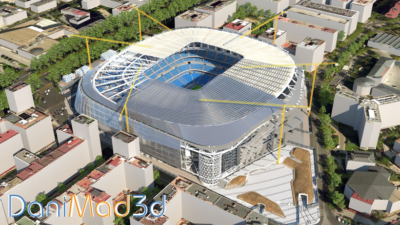 Primera opción de la remodelación del Estadio Santiago Bernabéu. 6