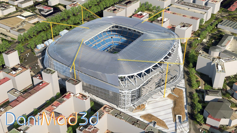 Primera opción de la remodelación del Estadio Santiago Bernabéu. 7
