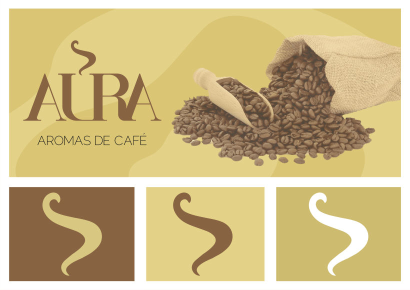 Aura, aromas de café. Mi proyecto del curso: Diseño de marcas con retícula 6