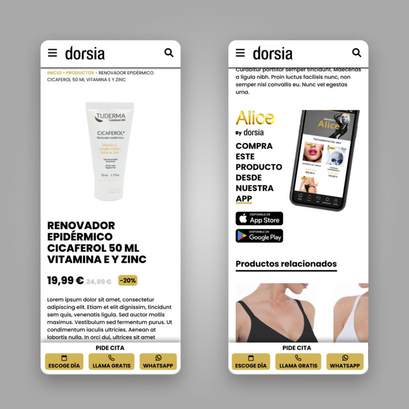 Rediseño web Clínicas Dorsia versión móvil 4