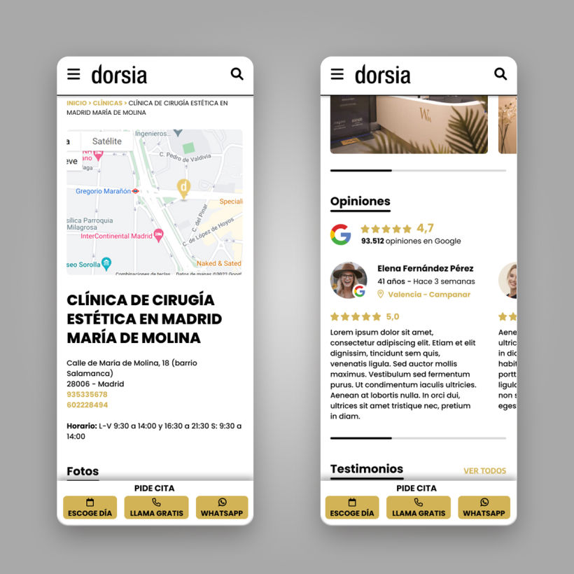 Rediseño web Clínicas Dorsia versión móvil 5