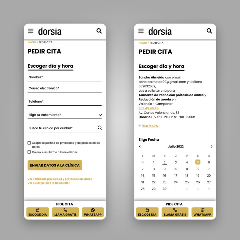 Rediseño web Clínicas Dorsia versión móvil 7