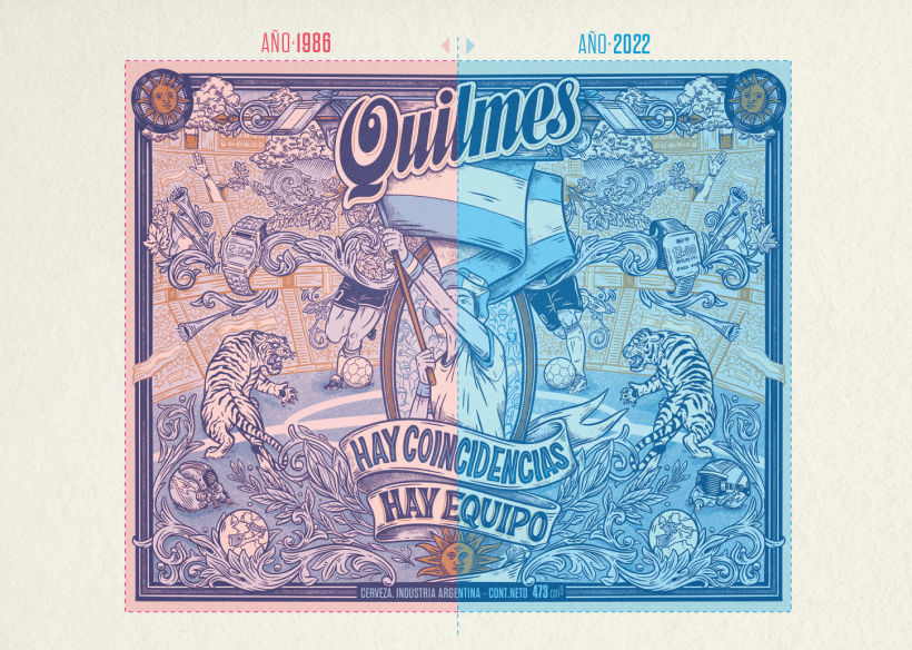 Diseño e ilustración para cerveza Quilmes / Edición mundial Qatar 2022 🍺🇦🇷 6