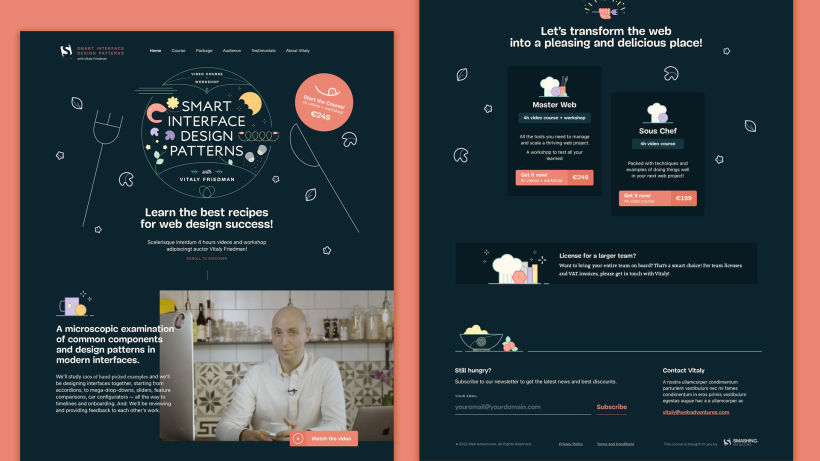 UX and UI Design for the landing page of Smart Interface Design Patterns