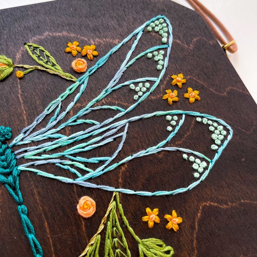 Dragonfly Wood Embroidery Kit 5