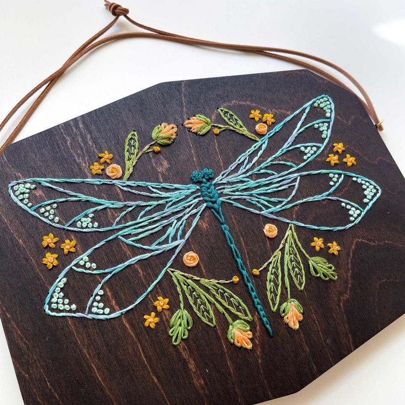 Dragonfly Wood Embroidery Kit 2