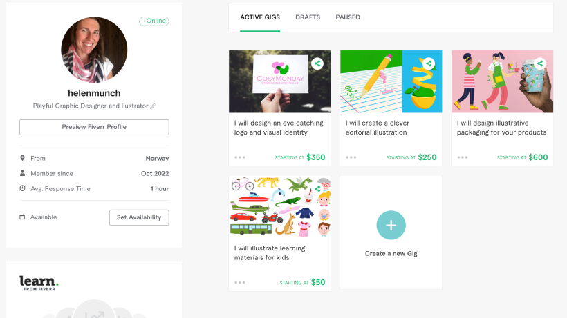 My project for course: Becoming a Creative Freelancer on Fiverr 1