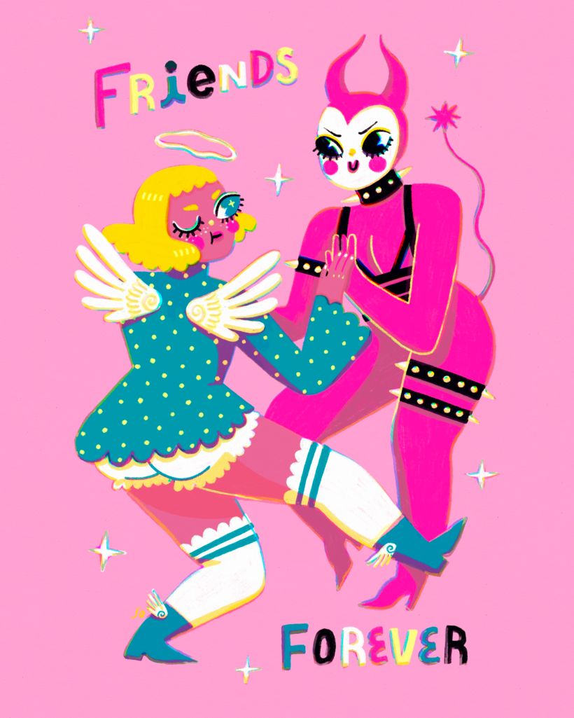 First we have the postcard design, based on the theme "Friendship"