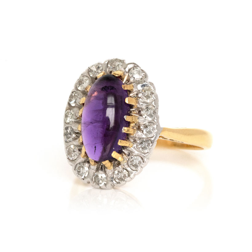 This is my version two of the amethyst ring - the diamonds were washed out. 