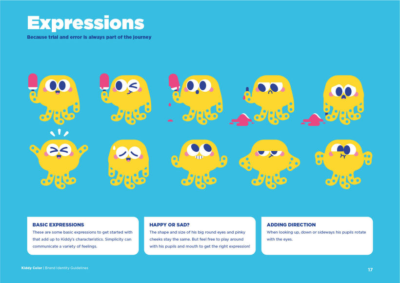 Mascotte character design 'Kiddy' - expressions