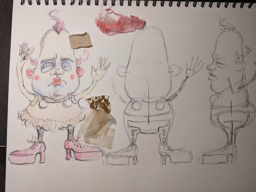 The Clown Fairy design and scale drawing