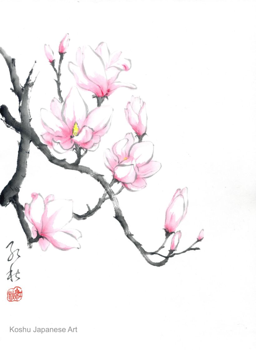 Magnolia in Senbyou hou by Koshu