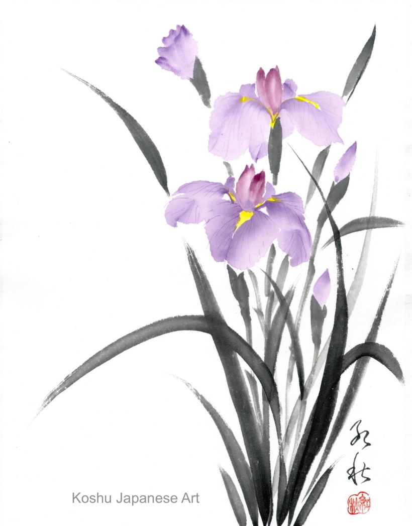 Iris in Tsuketate hou by Koshu