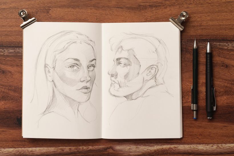 Mi proyecto del curso: Cuaderno de retratos a línea con grafito/ My course project: Graphite Line Drawing for Portrait Sketchbooking 9