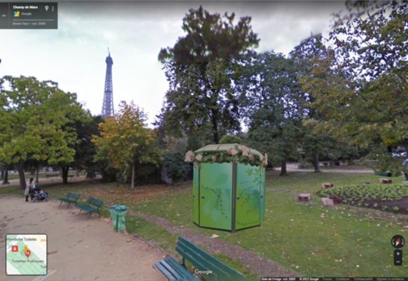 Proposition de kiosque installé aux environs de la Tour Eiffel