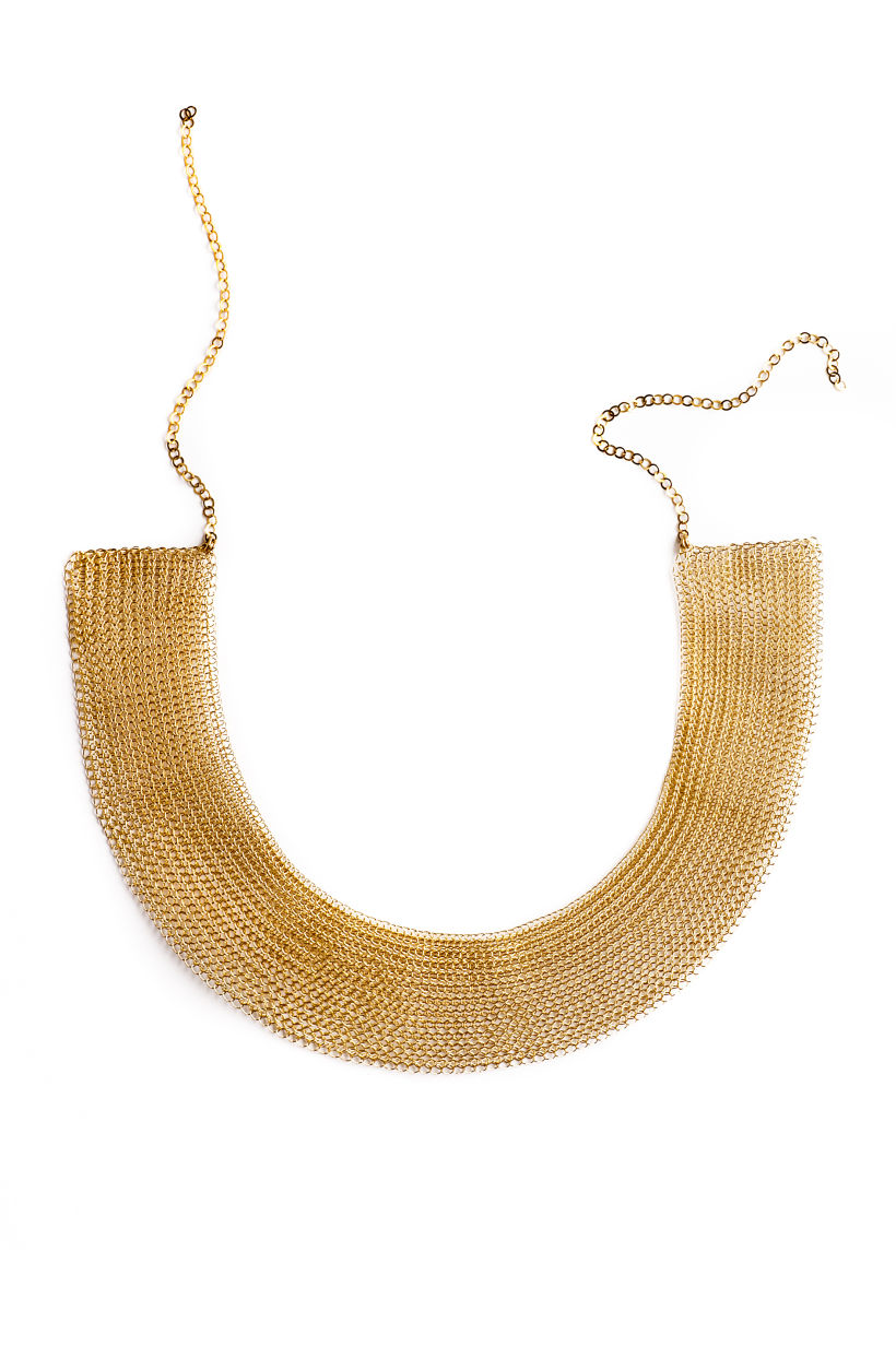 Cleopatra statement necklace, wire crochet gold necklace   2