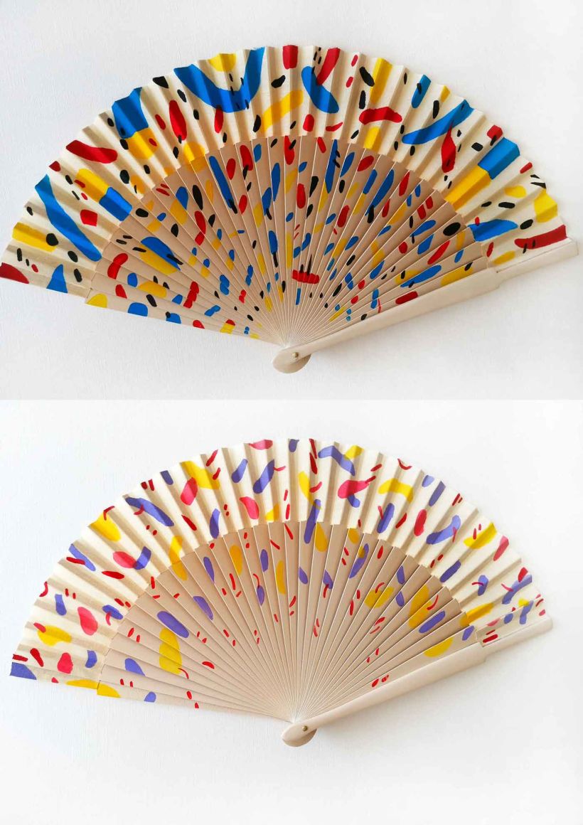 Hand painted hand fans/ abanicos pintados a mano 7